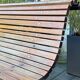 Old slatted public bench