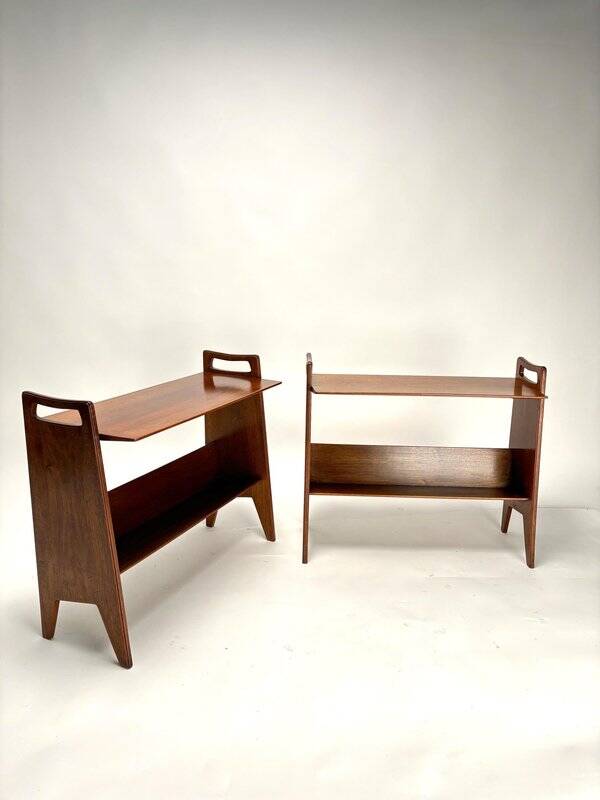 Mid-Century Wooden Side Tables by Gio Ponti, 1950s, Set of 2