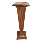 Antique wooden and marble column pedestal – Art Deco style