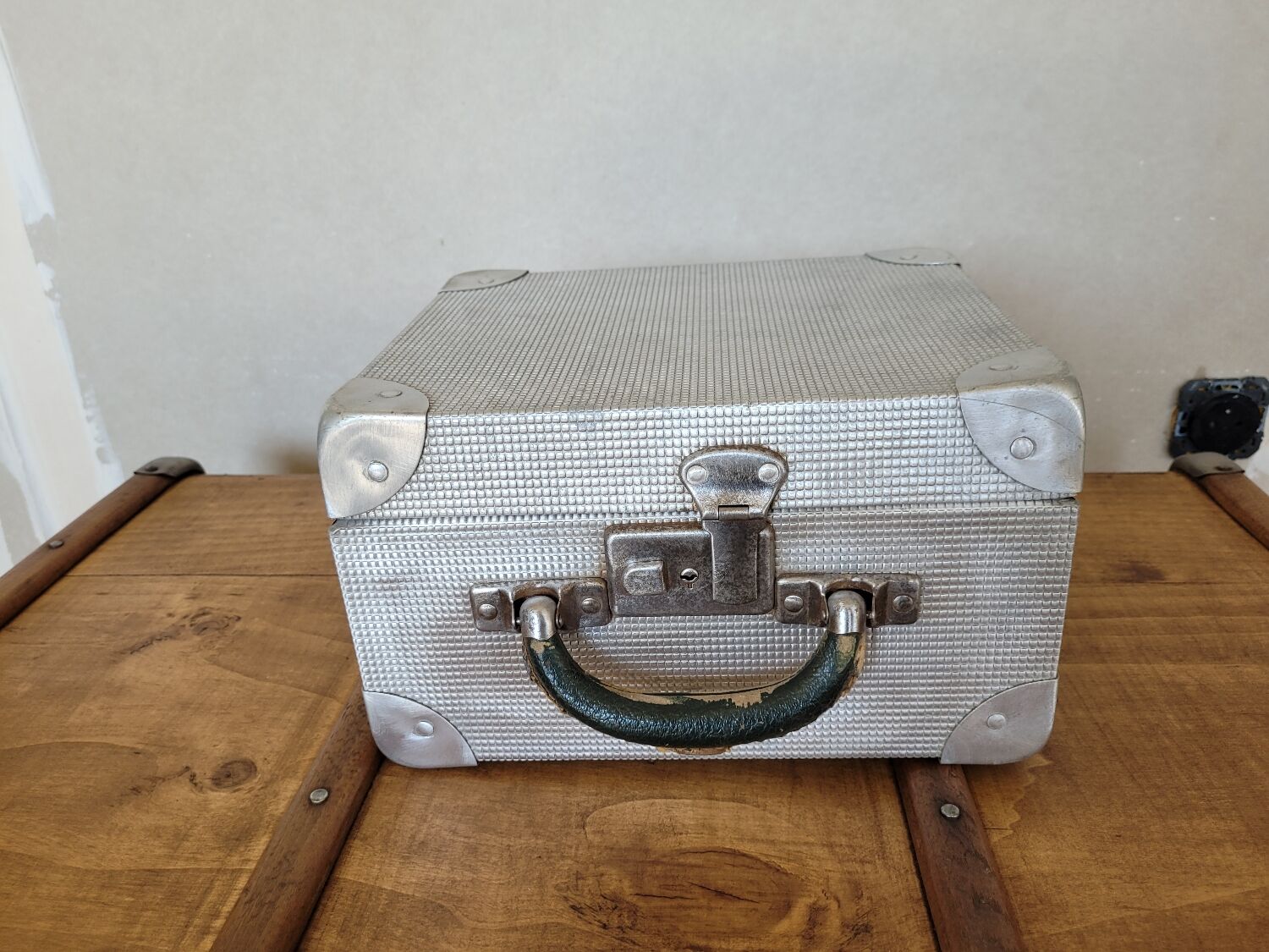 Antique metal suitcase