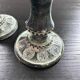 Pair of green ceramic candlesticks