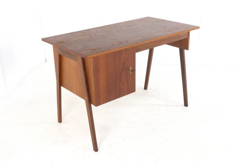 Bureau en teck du milieu du siècle « Hellendoorn » - design vintage hollandais