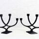 Pair of Scandinavian cast iron candlesticks 1970