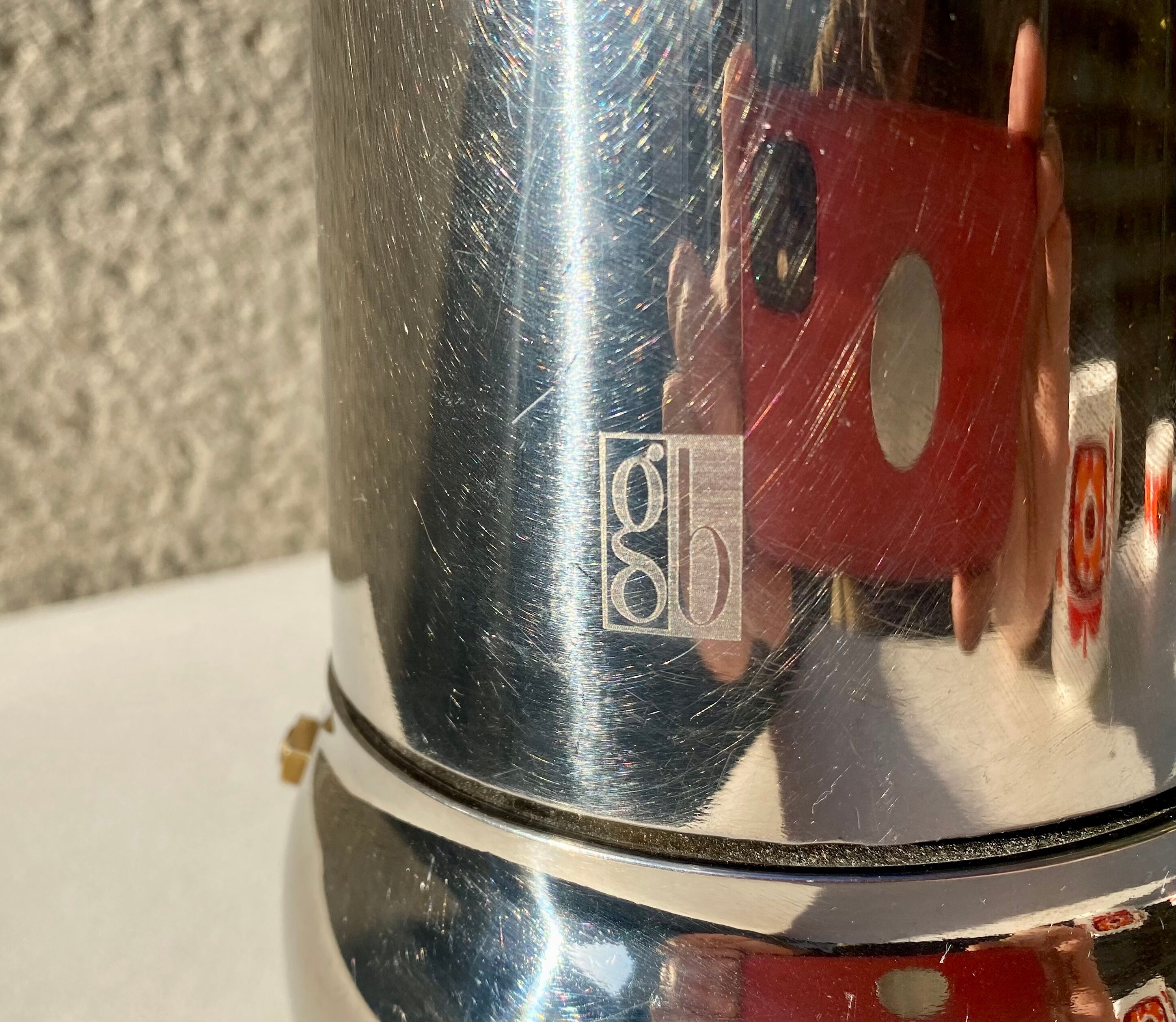 Italian coffee maker kitty oro 3 cups Guido Bergna italy vintage 80 stainless steel and brass