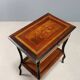Antique sewing table in various types of wood, 19th century.