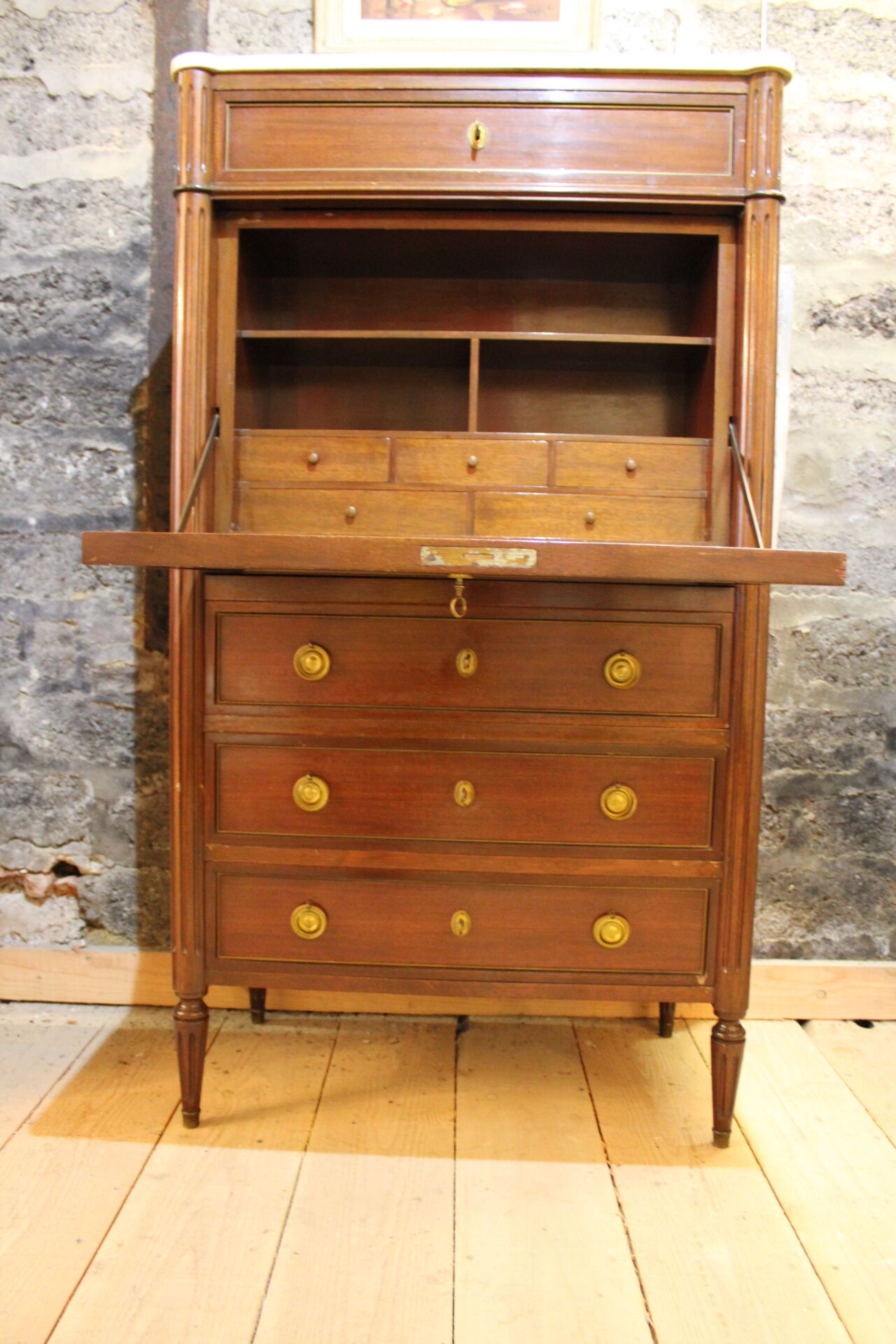 Former secretary on marble