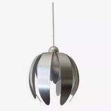 Brushed metal flower pendant light, 1970 design