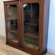 Victorian English mahogany display cabinet, elegant showcase furniture.
