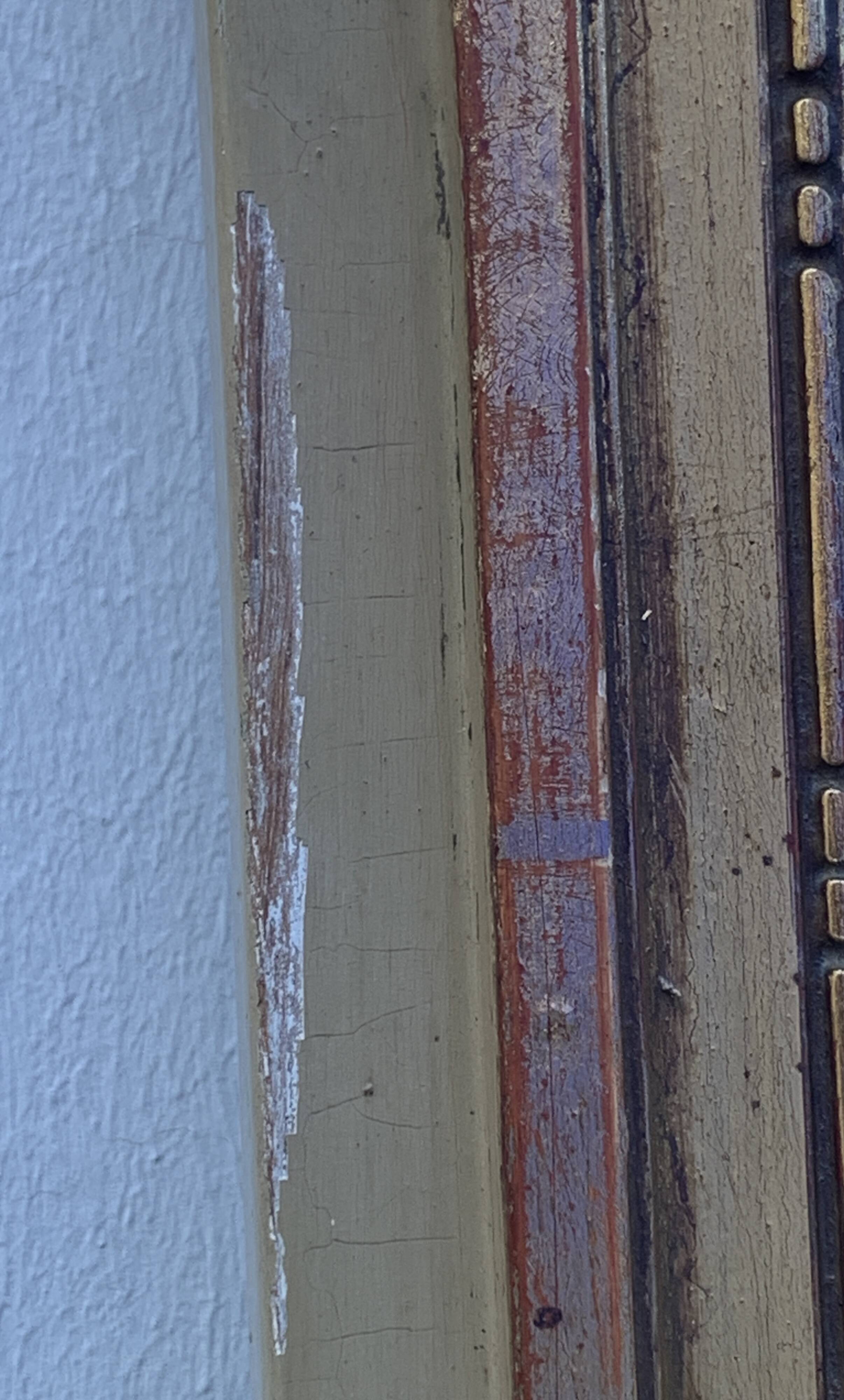 Antique mirror with gilded wood pediment, Louis XVI style