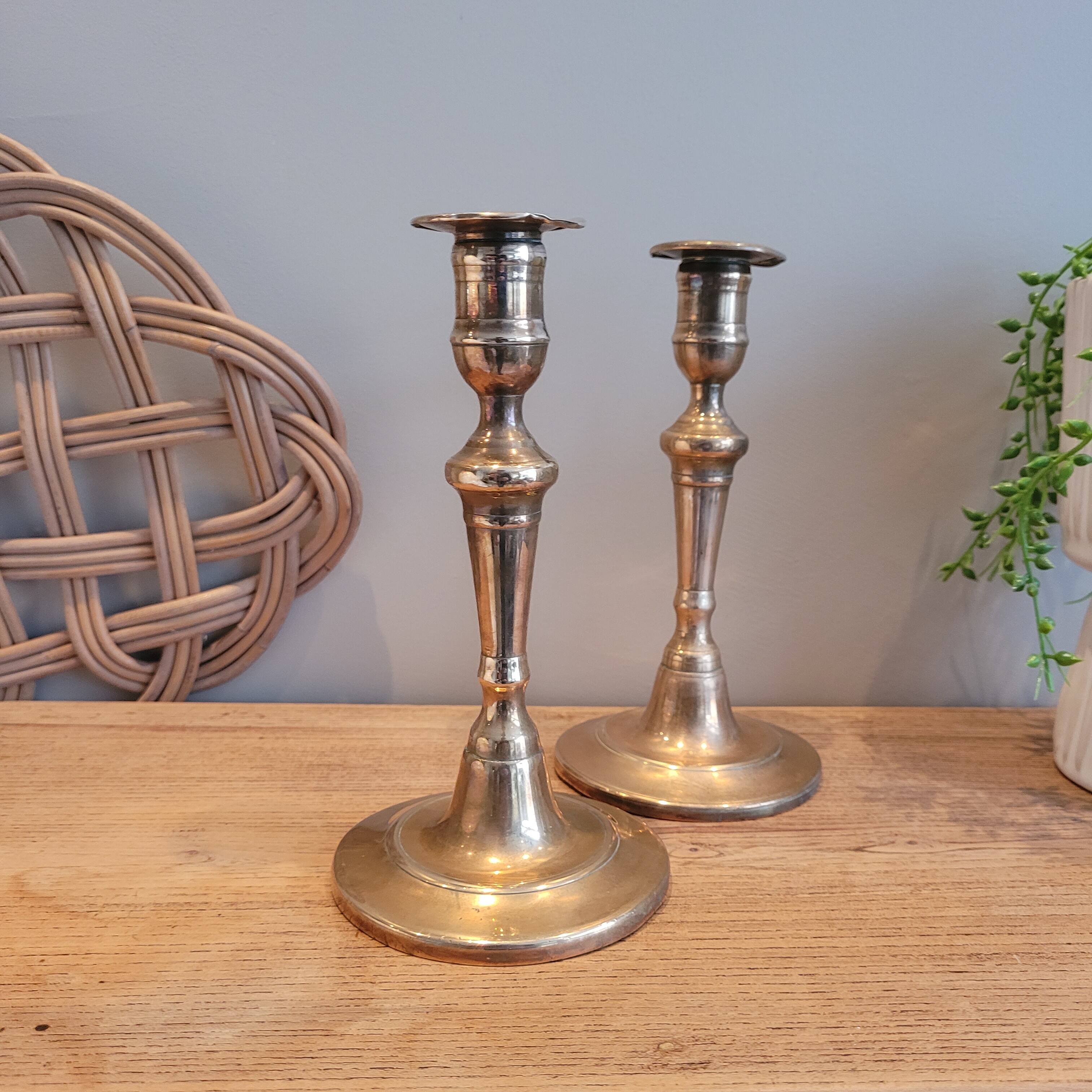 La Redoute x Selency pair of brass candlesticks 19