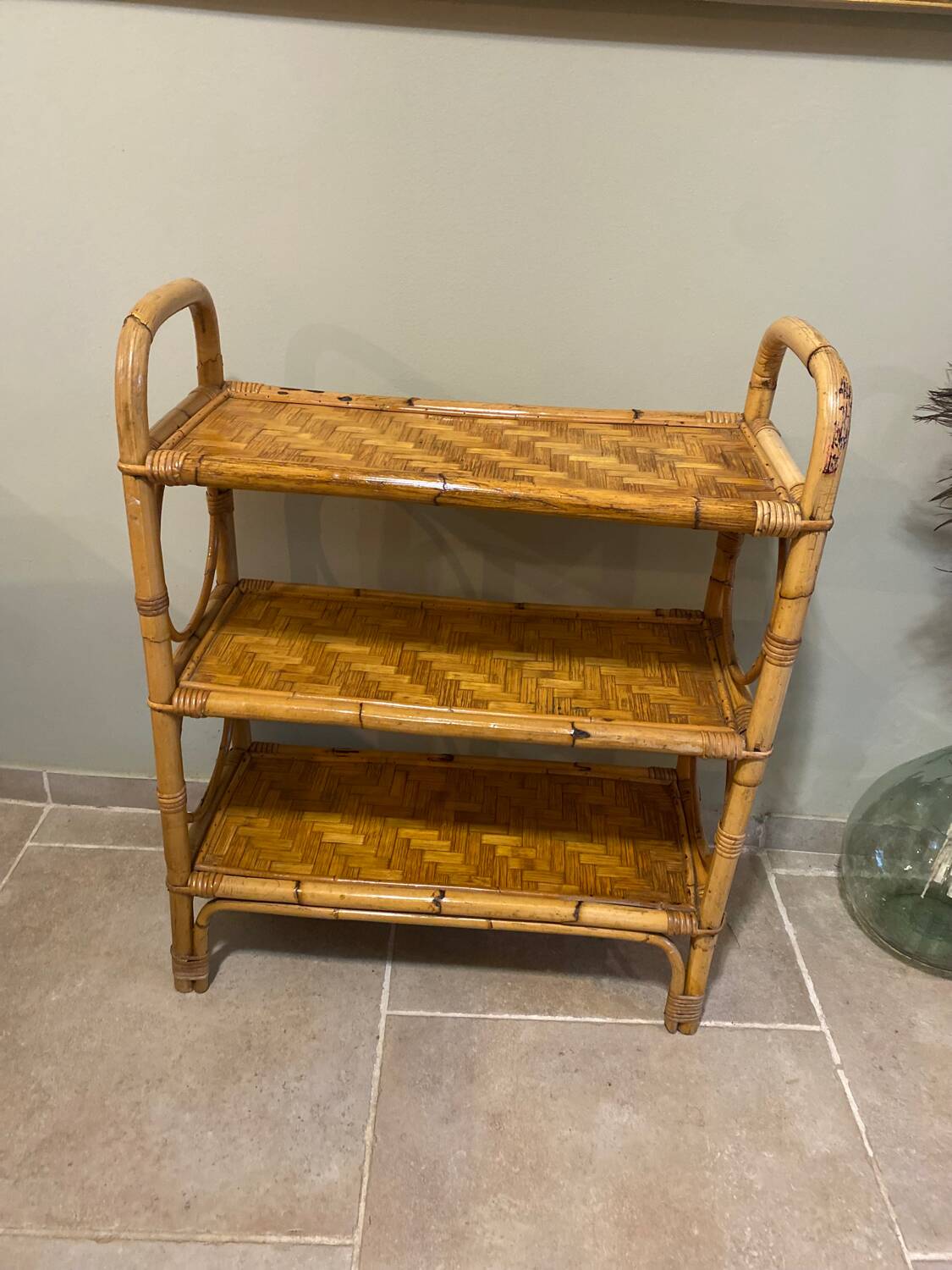 Vintage rattan shelf