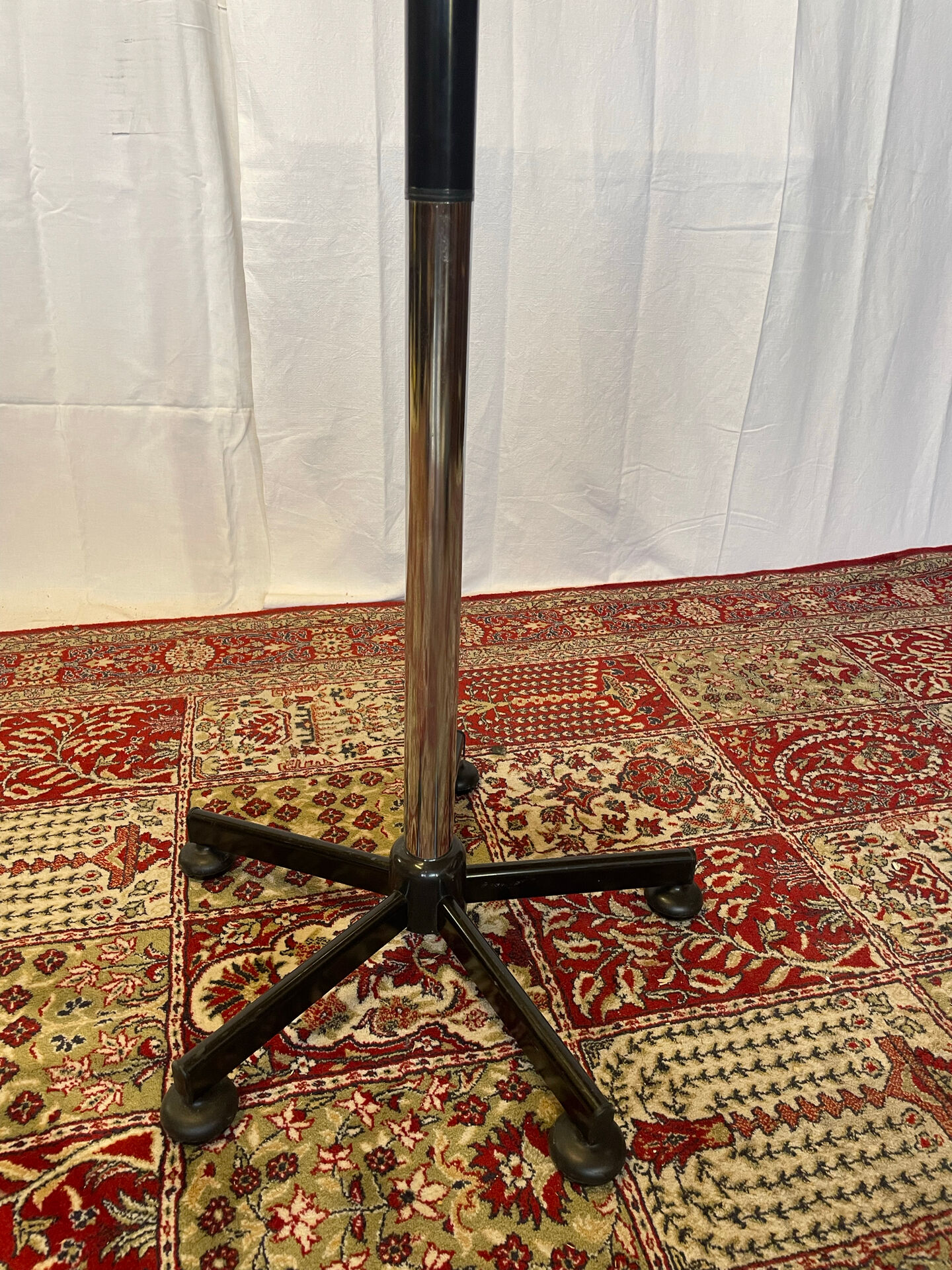 Vintage chrome and black metal parrot coat rack