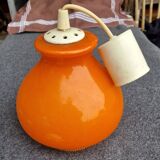 Orange opal glass pendant light from the 70s
