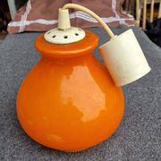 Orange opal glass pendant light from the 70s