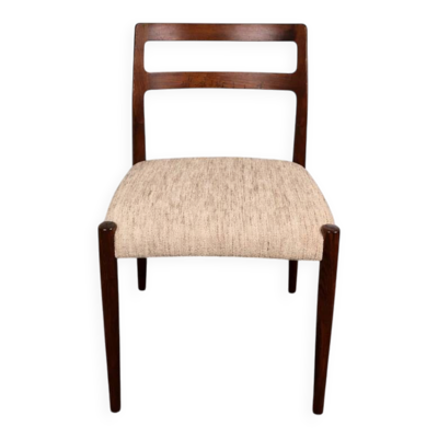 Chaise en palissandre avec tissu par Johannes Andersen pour Uldum Møbelfabrik, Danemark, 1960.