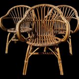 3 rattan armchairs from the 60'S