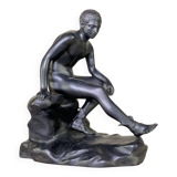 Hermès at rest, black patinated bronze after the antique.