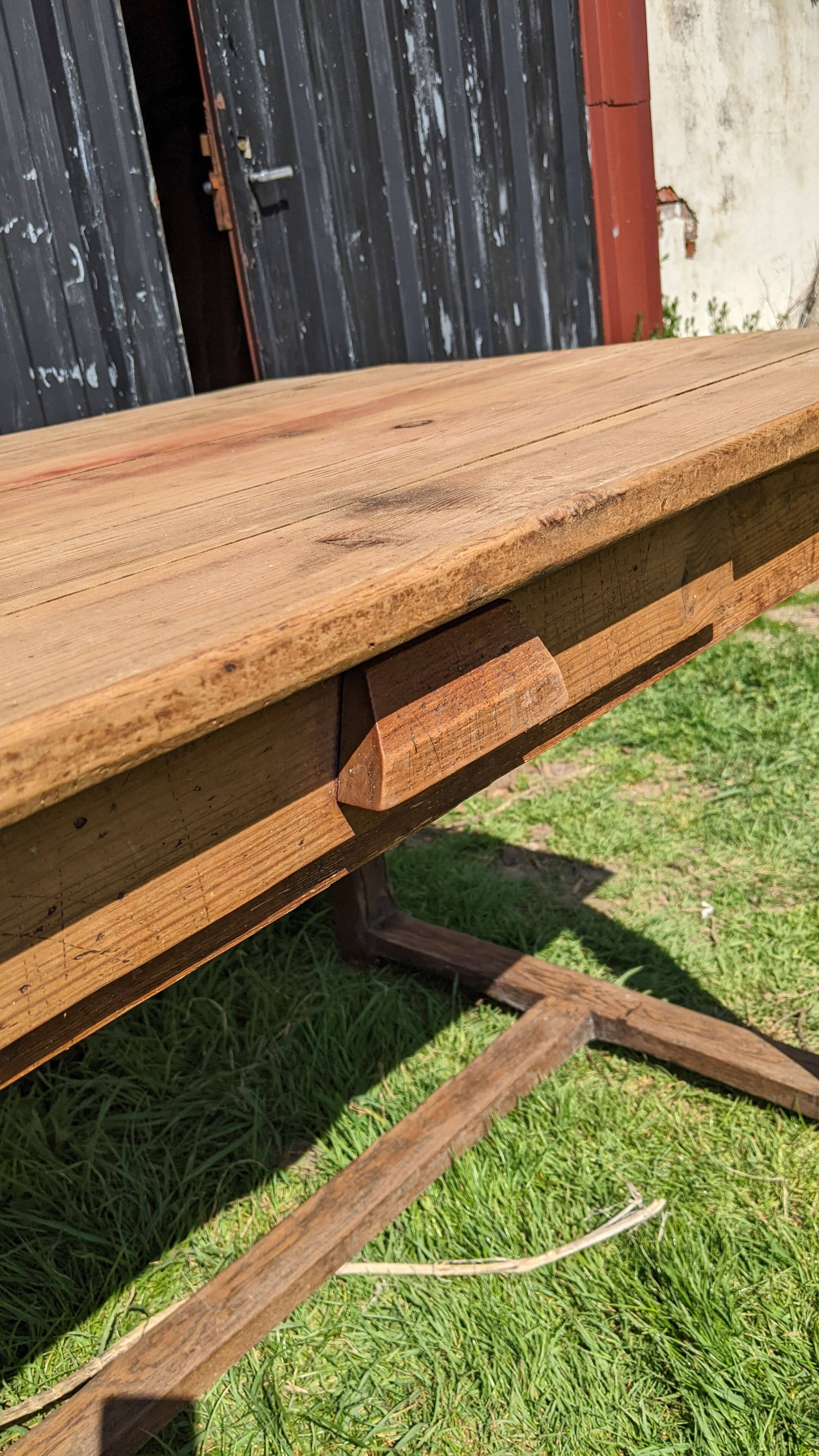 Old farmhouse table with drawer