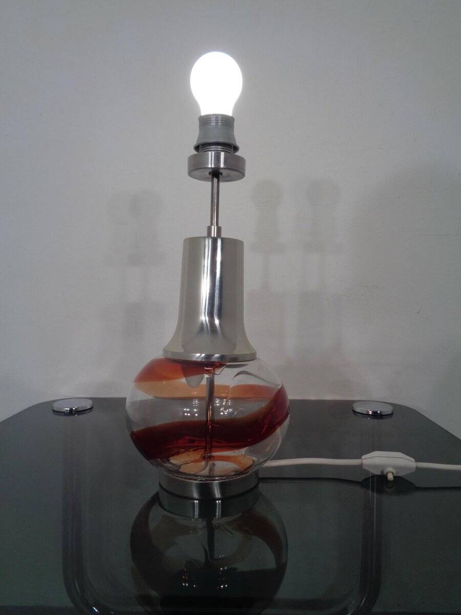 Italian Glass Floor Lamp, 1970s