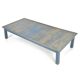 Antique coffee table with blue patina