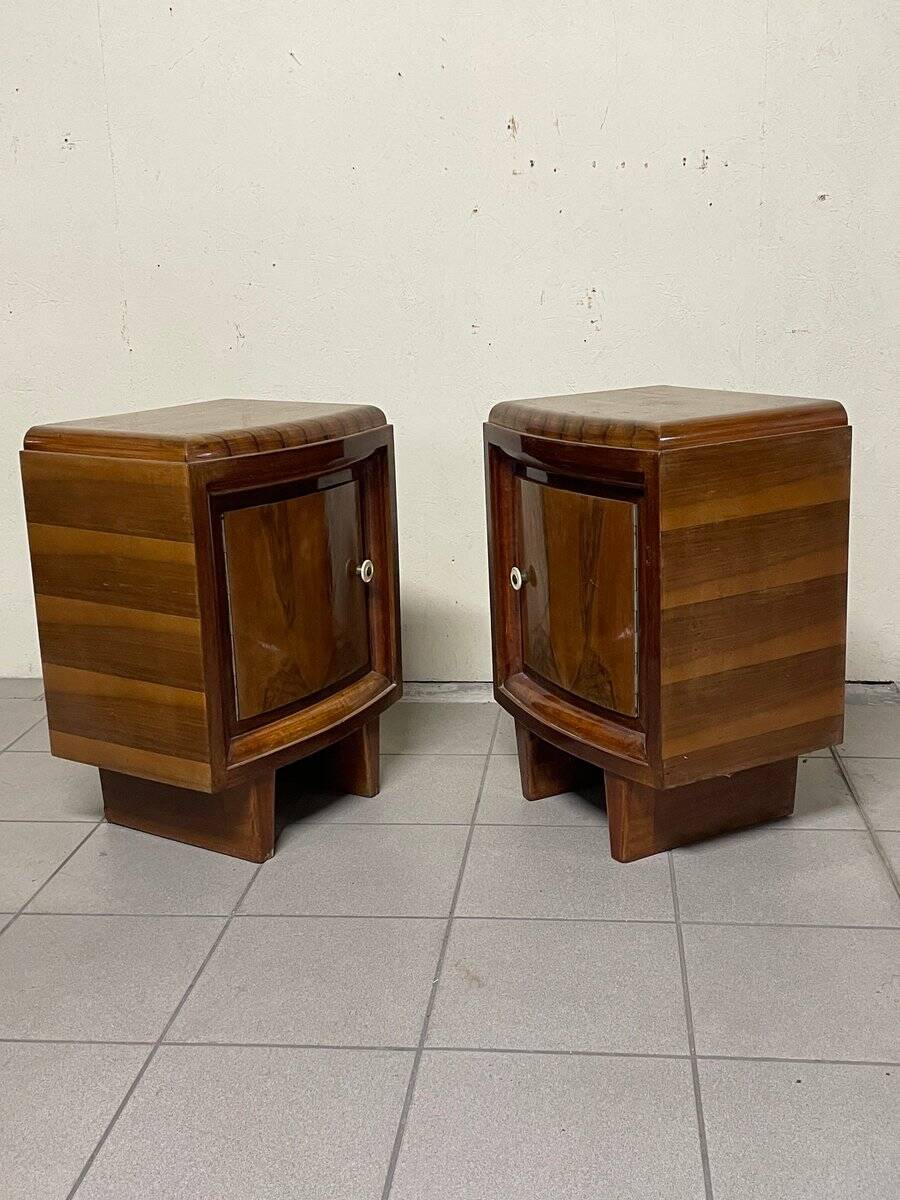 Comodini Art Déco, Italia, anni '30, set di 2