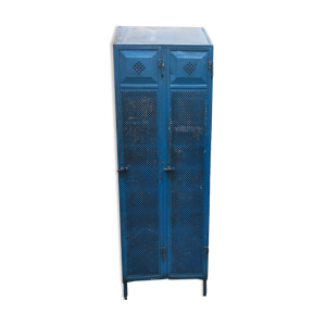Armoire industrielle vintage bleue état d'origine années 1930