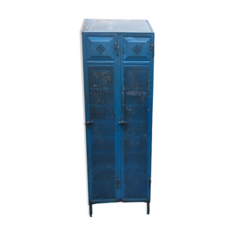 Armoire industrielle vintage bleue état d'origine années 1930