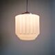 Large Art Deco pendant light in white opaline, 1920s-30s