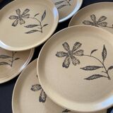Set of 6 flowery plates