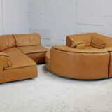 Leather modular sofa, 7 elements, 70s