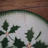 Old Terre de Fer Badonviller dessert plate with "holly" decor