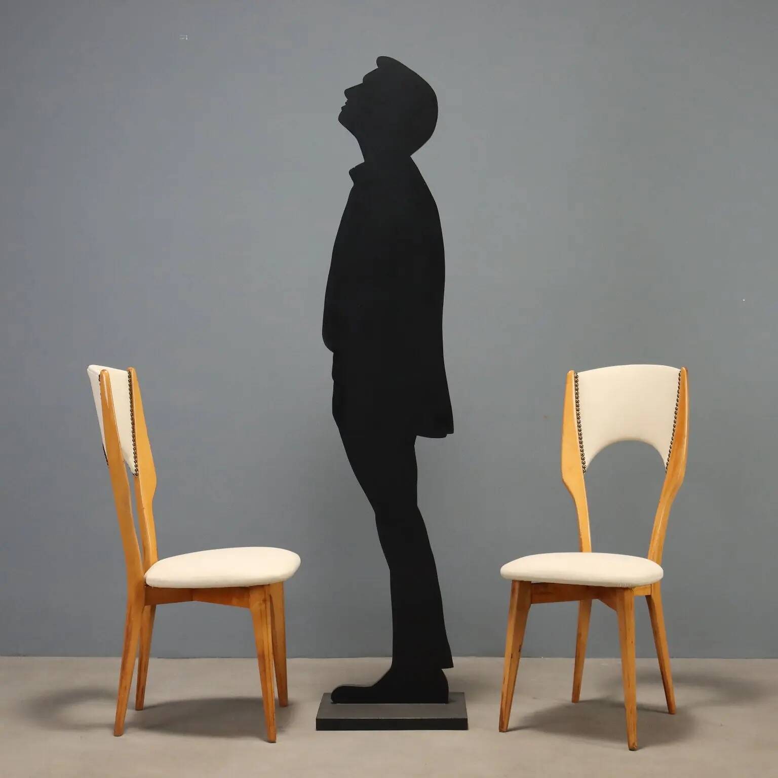 Beech chairs with faux leather from the 1960s.