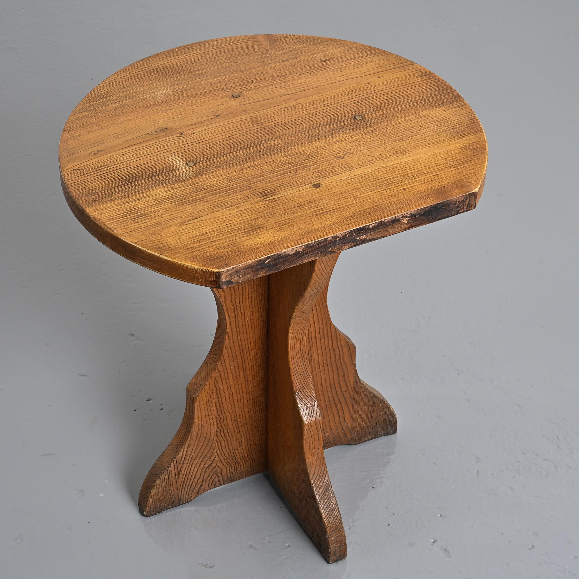 Wall-mounted table in solid wood, French Alps, around 1970.
