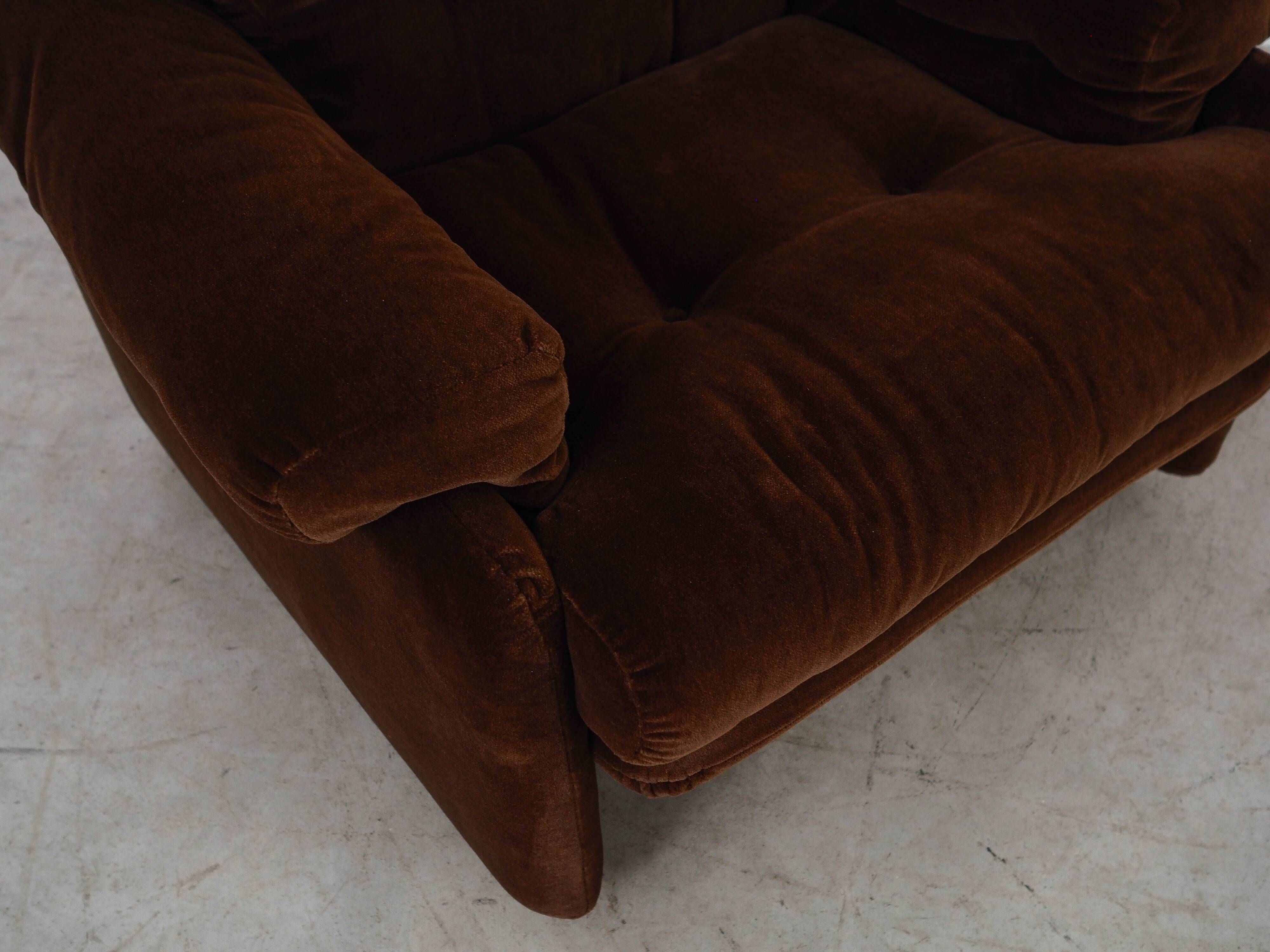 Brown armchair Coronado, Italian design, 1960s, manufacturer: B&B Italia, d