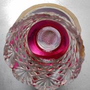 Vase de voiture en cristal taillé et teinté "Baccarat",Art Deco