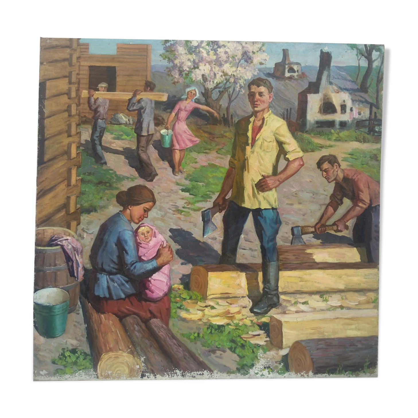Painting Workers - Soviet Socialist Realism