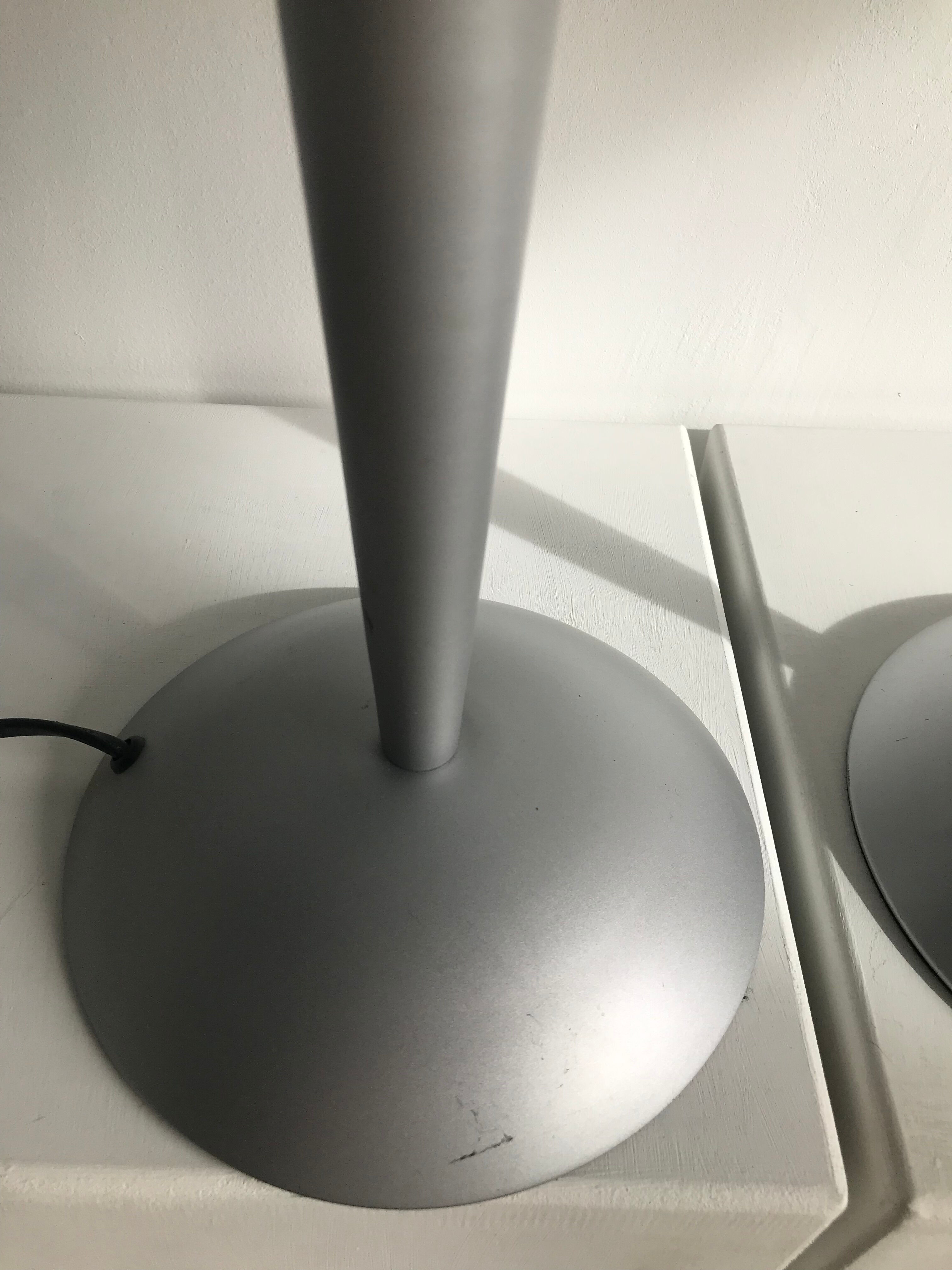 Gray lamp with oval frosted glass lampshade