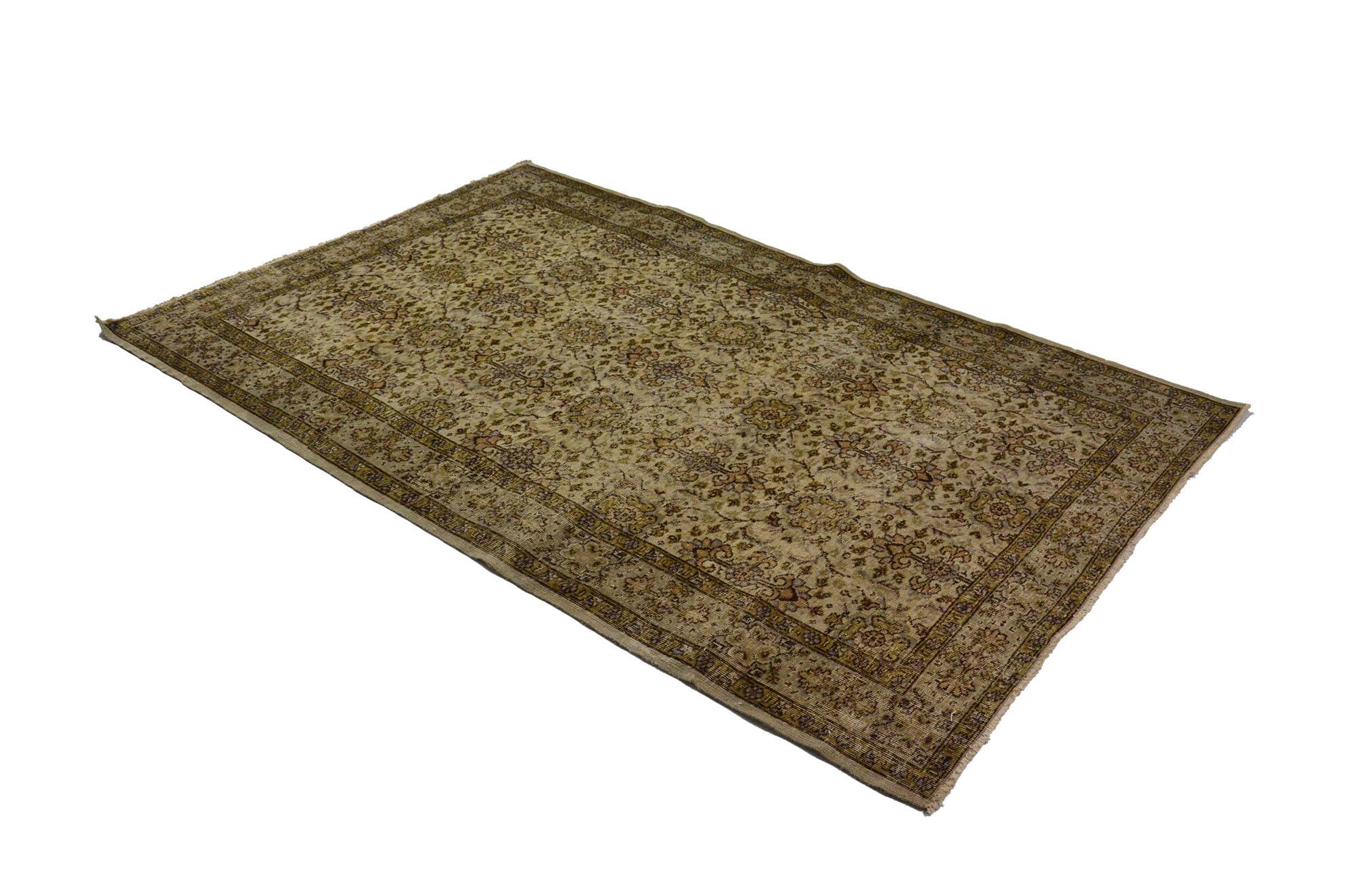 One-of-a-kind turkish handwoven vintage rug - rustic vintage charm 275x 165 cm