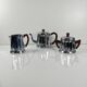Vintage chrome-plated metal and bakelite coffee set, 1940s/50s
