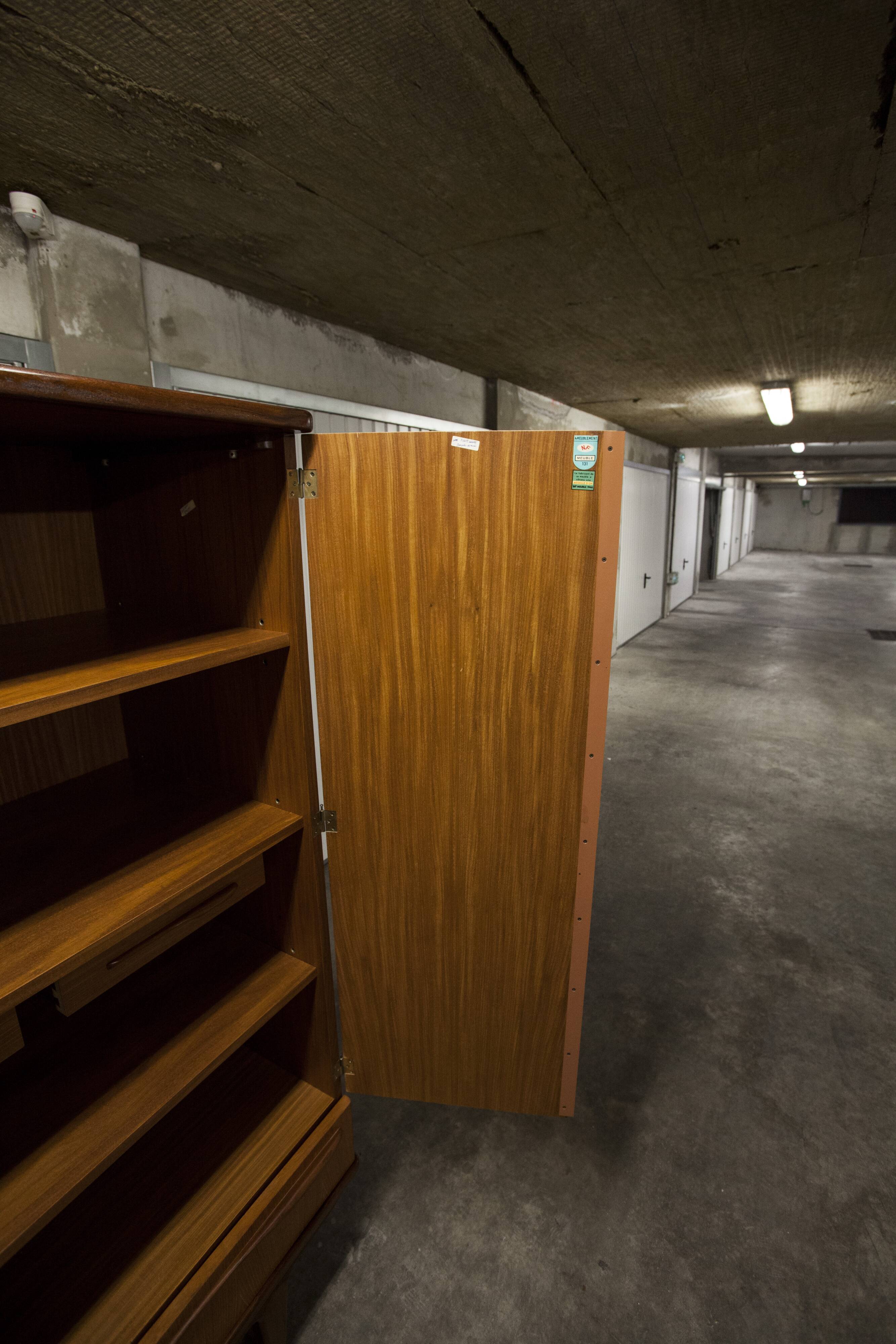 Scandinavian wardrobe 1960 teak 4 doors, 3 drawers, 2keys