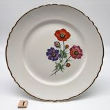 6 Flat porcelain plates "Moulin des Loups" Beaulieu model