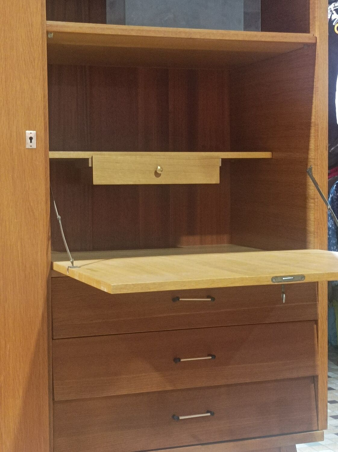 Wardrobe cabinet secretary wardrobe scandinavian teak Vintage