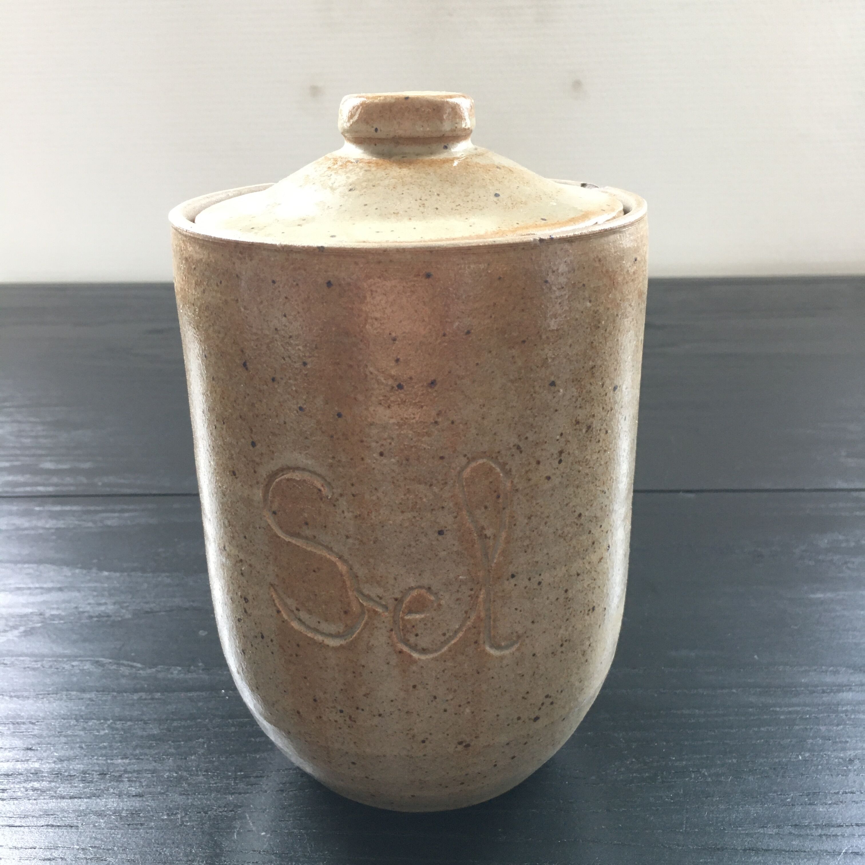 Sandstone salt pot