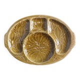 Gien platter, compartmentalized earthenware appetizer serving tray