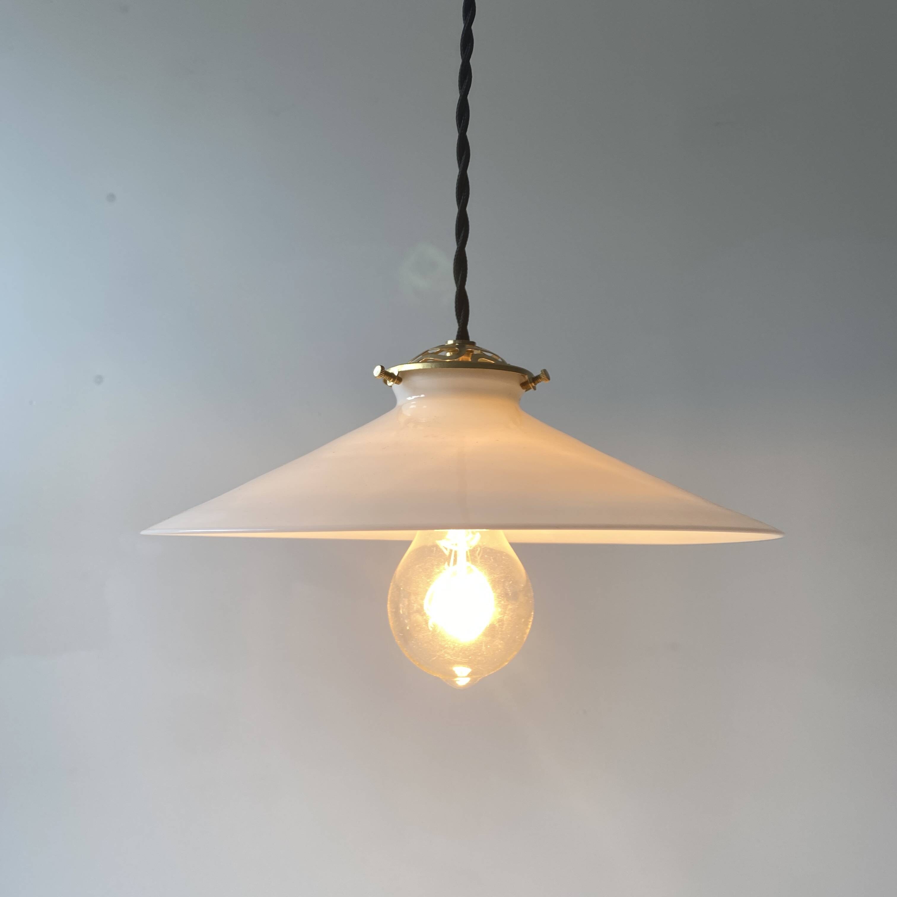 Old conical pendant in vintage opaline