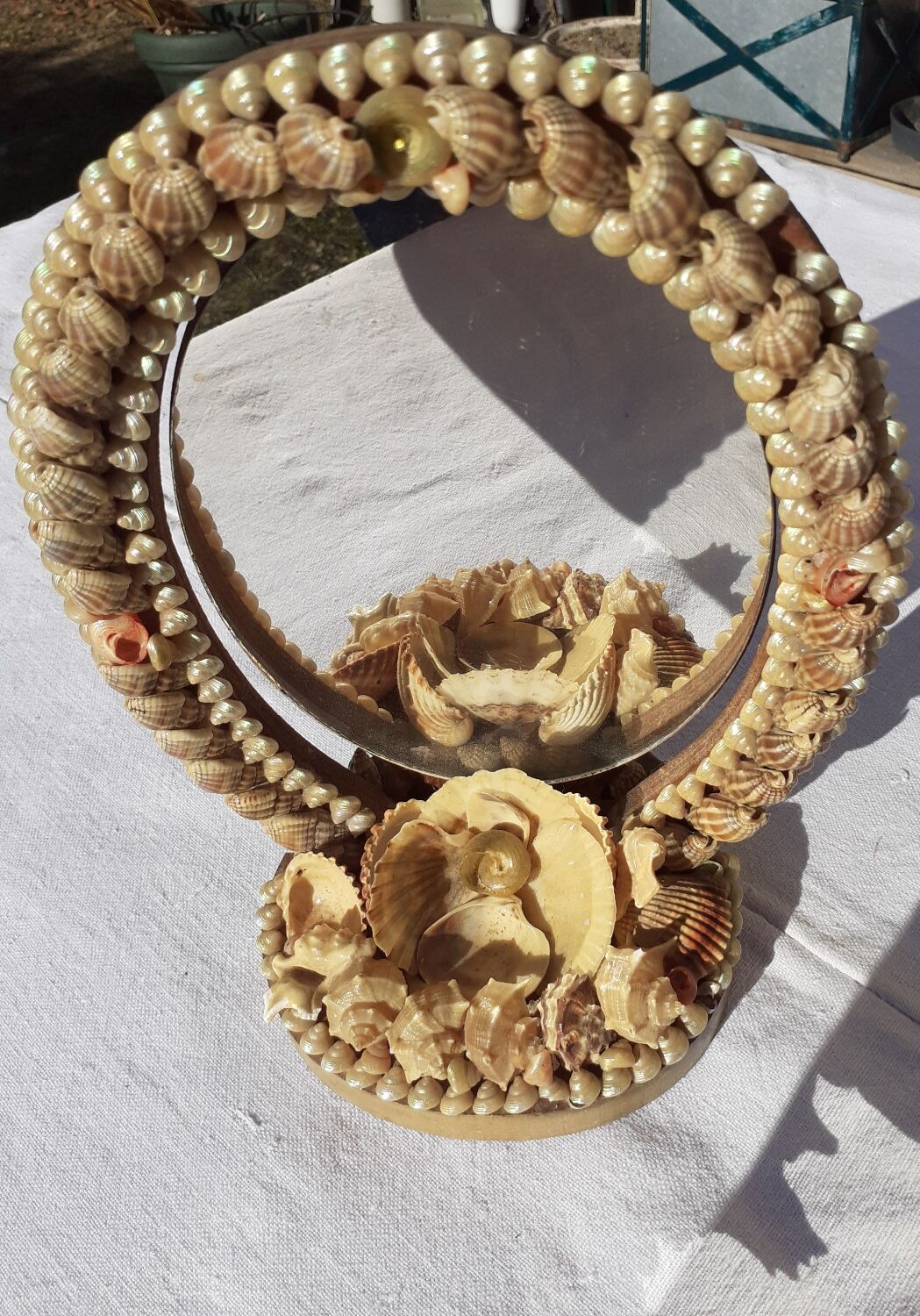 Vintage shell mirror