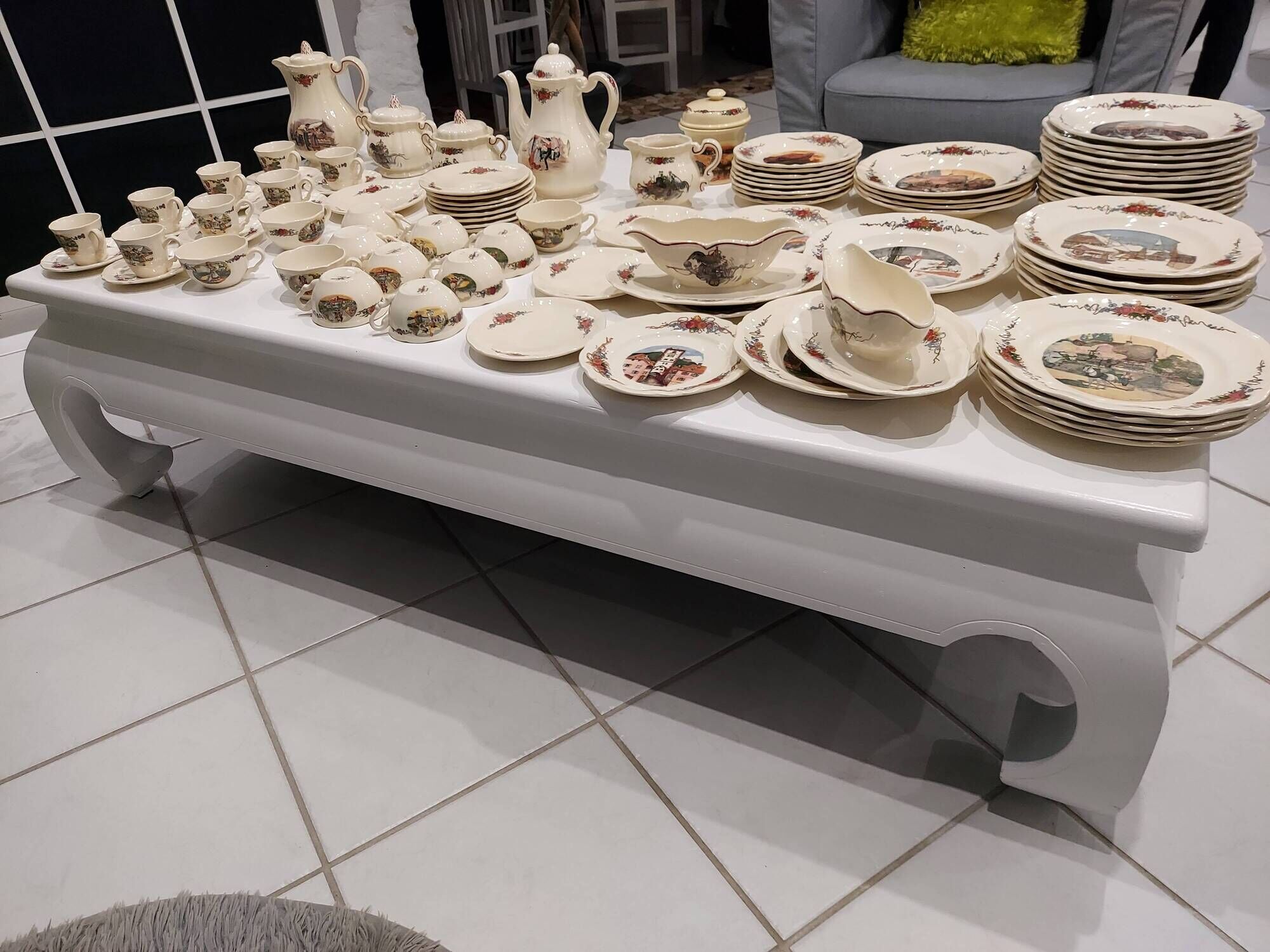 Table service 102 pieces Sarreguemines Obernai 1950s