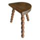 Low tripod stool with turned legs