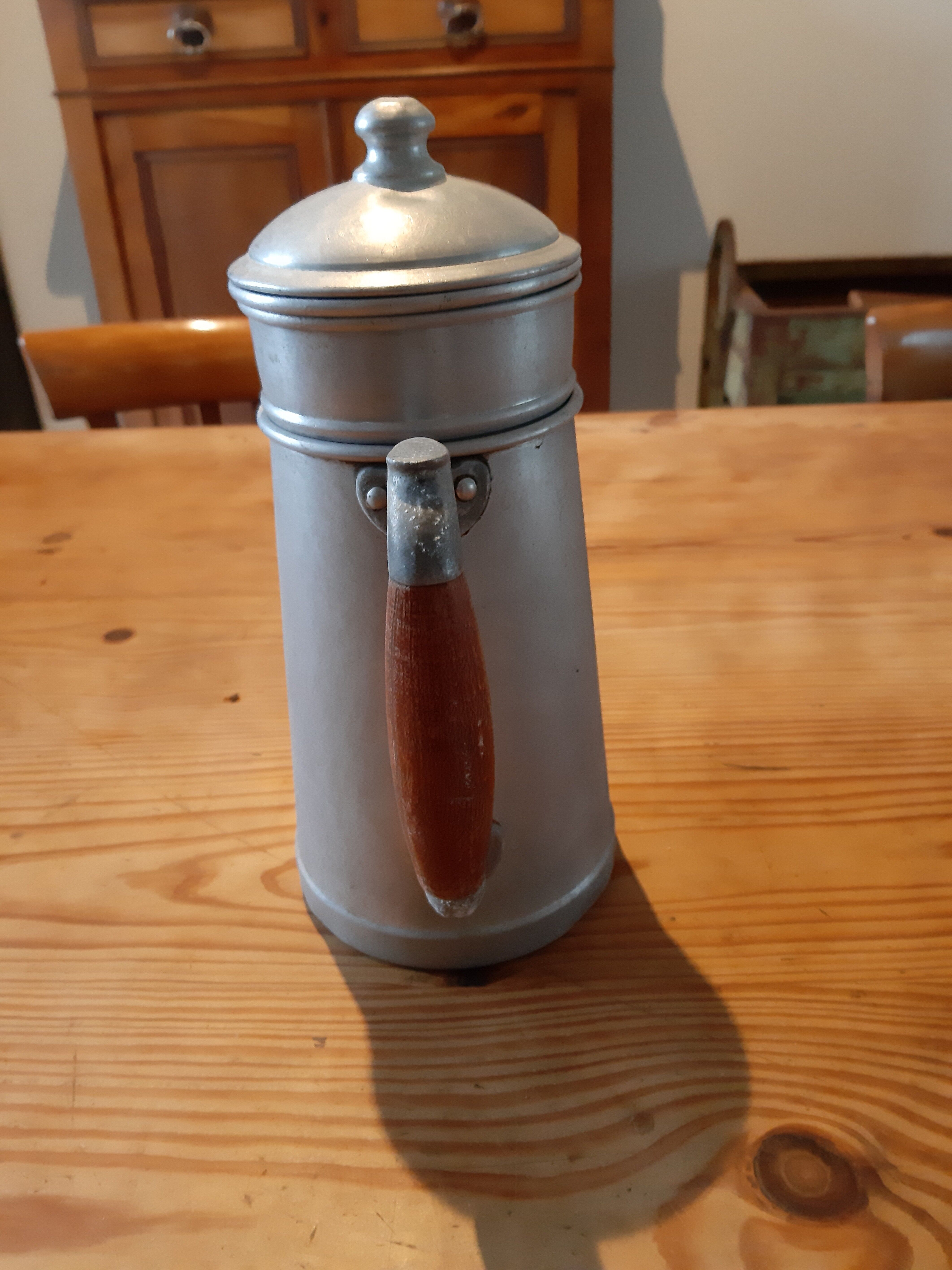 Old aluminium coffee pot