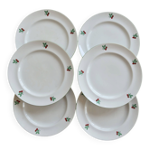 6 assiettes plates vintage porcelaine Table et Couleurs modèle Framboises